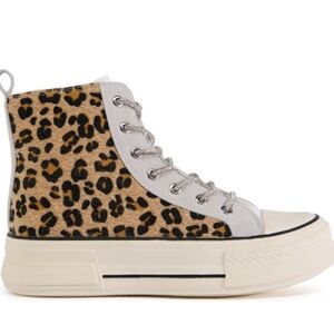 AKIRA AZALEA WANG MIMOSAS MULTI LEOPARD HIGHTOP SNEAKER Size  8.5